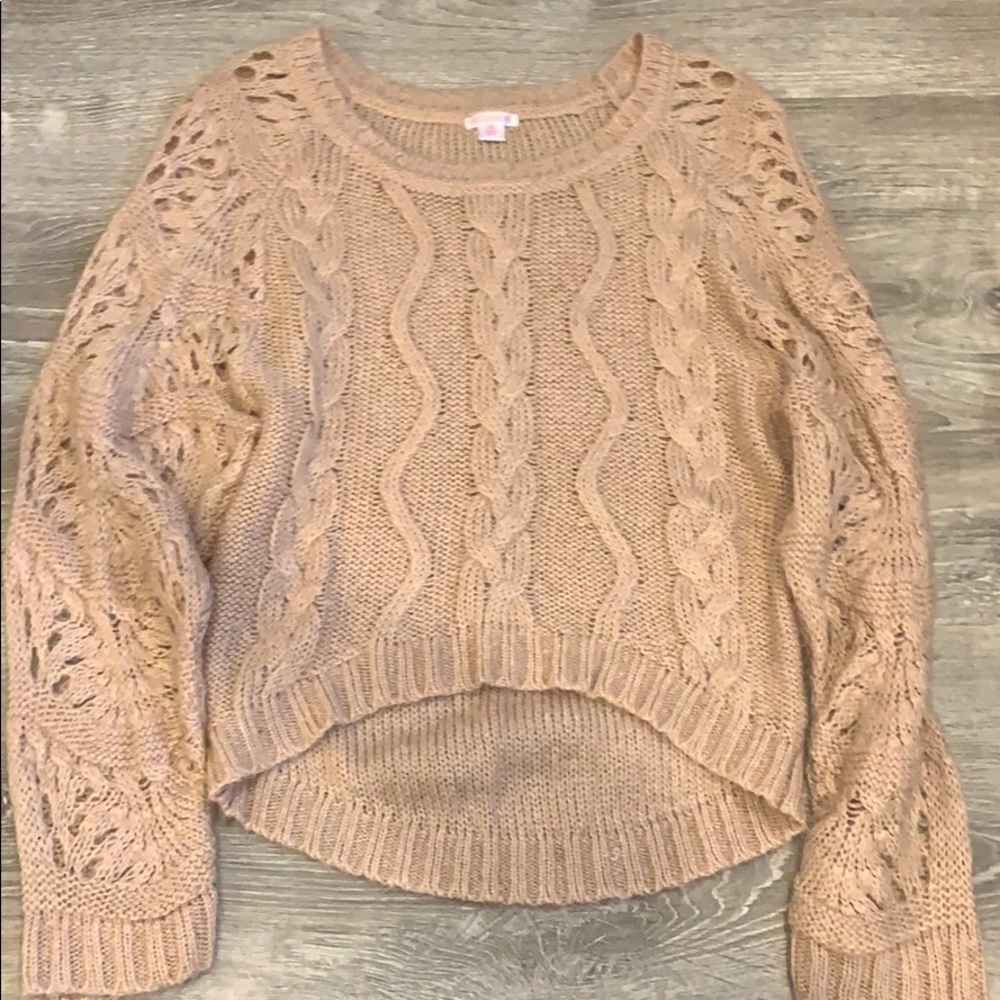 Tan hi-low sweater